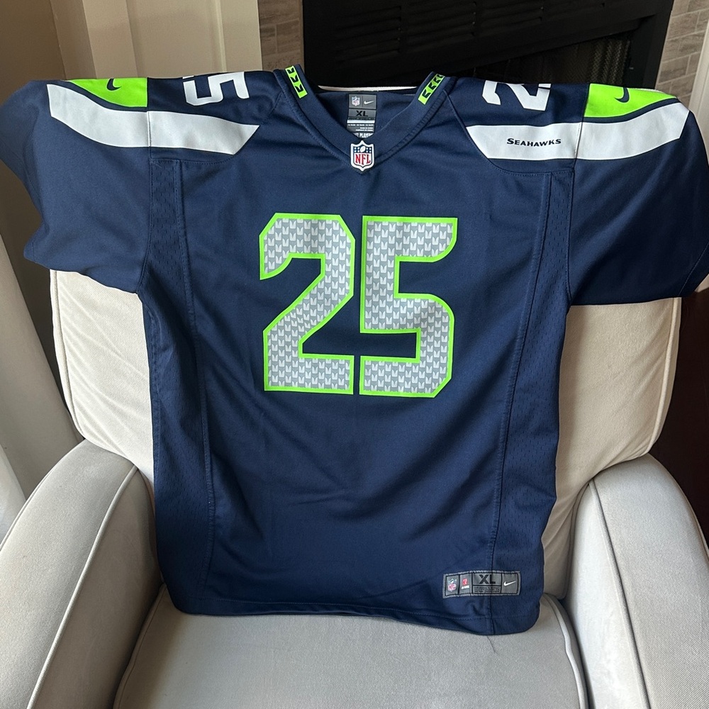 SEAHAWKS NFL Kids Navy and Green Jersey